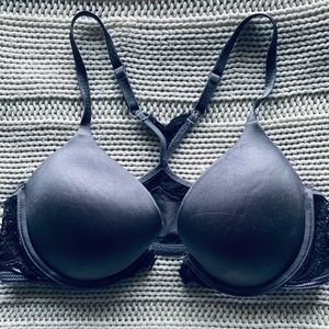 Purple and Black Lace Bra 36B